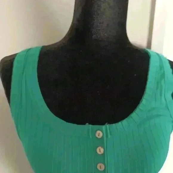Free People Intimately Free Women's Green Henley Rib Bodysuit M - Picture 8 of 15
